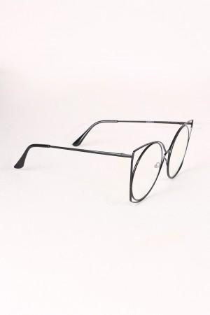 Oversized Clear Lens Open Wire Framed Glasses