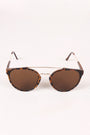 Retro Double Bridge Round Lens Sunglasses
