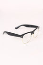 Semi-Wayfarer Design Crystal Clear Lens Glasses