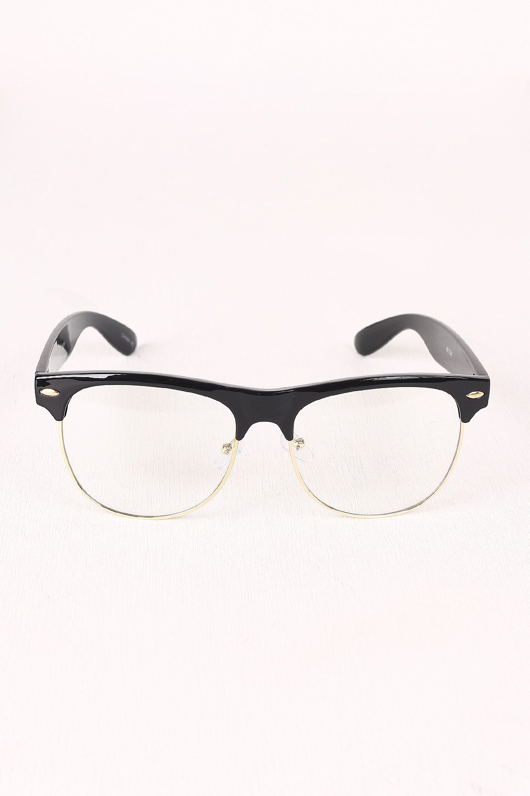 Semi-Wayfarer Design Crystal Clear Lens Glasses