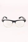 Semi-Wayfarer Design Crystal Clear Lens Glasses