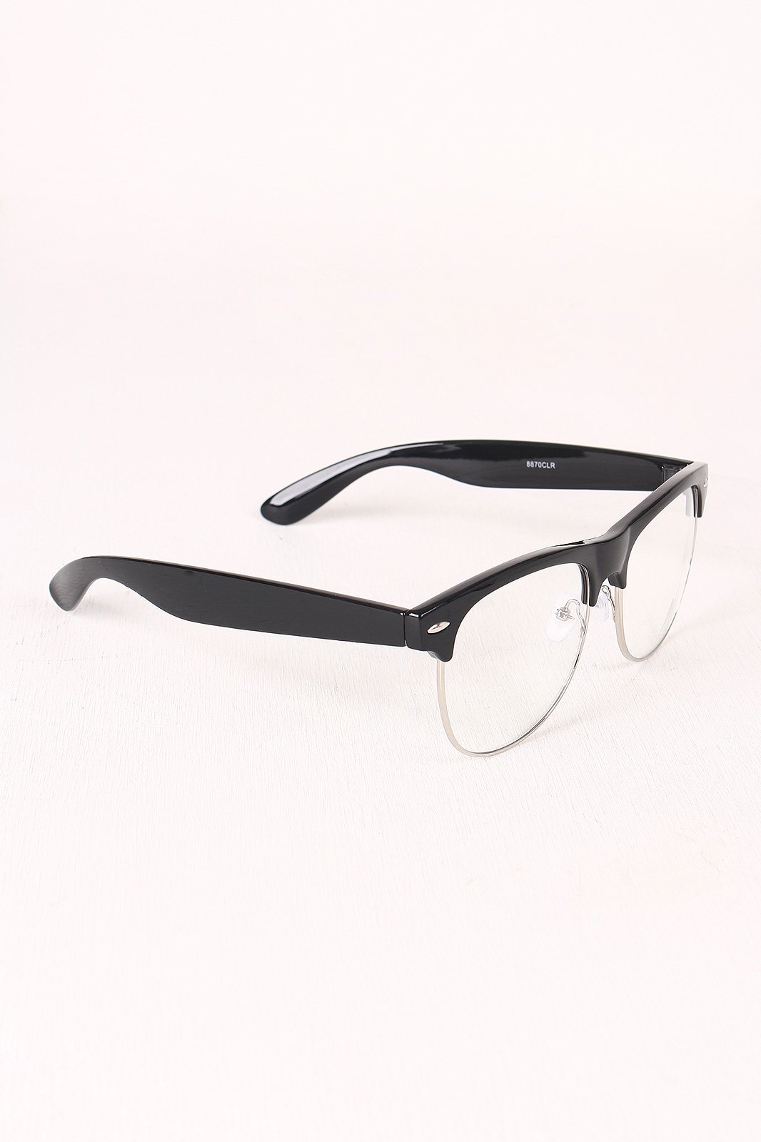 Semi-Wayfarer Design Crystal Clear Lens Glasses