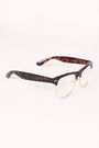 Semi-Wayfarer Design Crystal Clear Lens Glasses