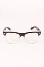 Semi-Wayfarer Design Crystal Clear Lens Glasses