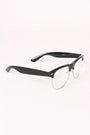 Semi-Wayfarer Design Crystal Clear Lens Glasses