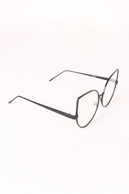 Oversized Clear Lense Cat Eye Glasses