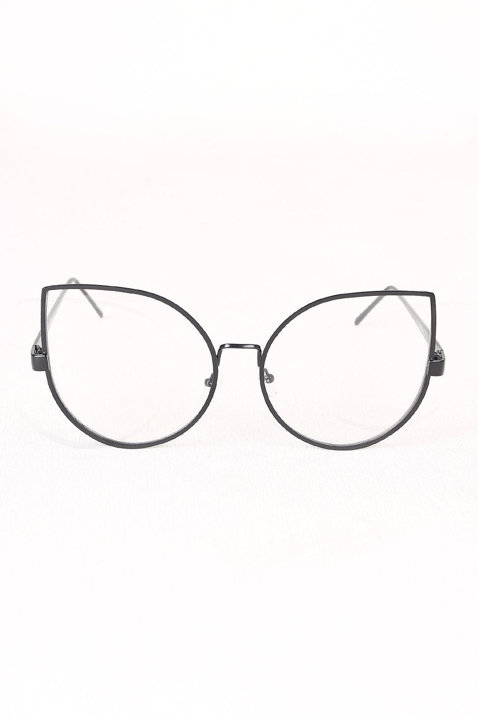 Oversized Clear Lense Cat Eye Glasses