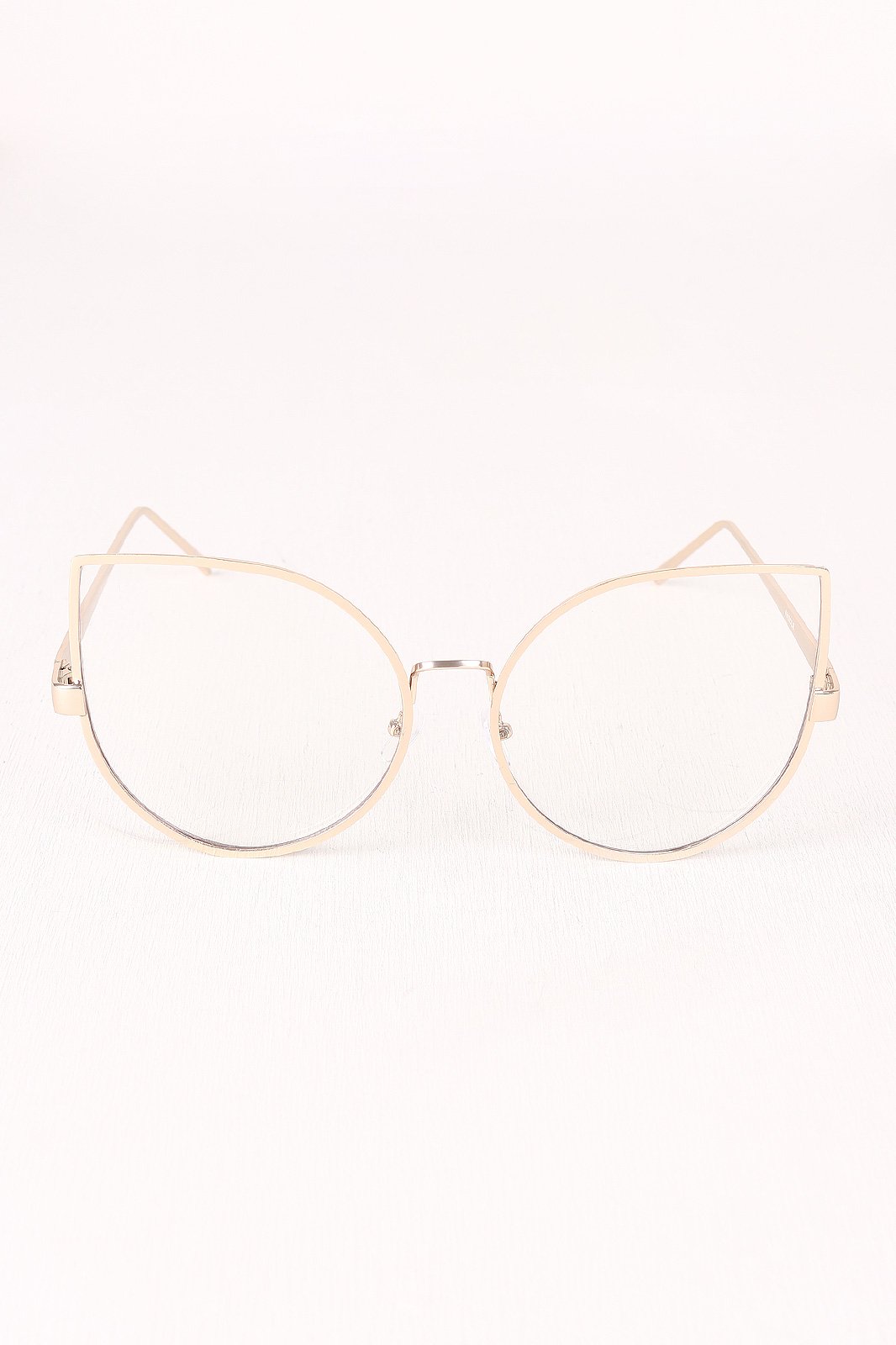 Oversized Clear Lense Cat Eye Glasses