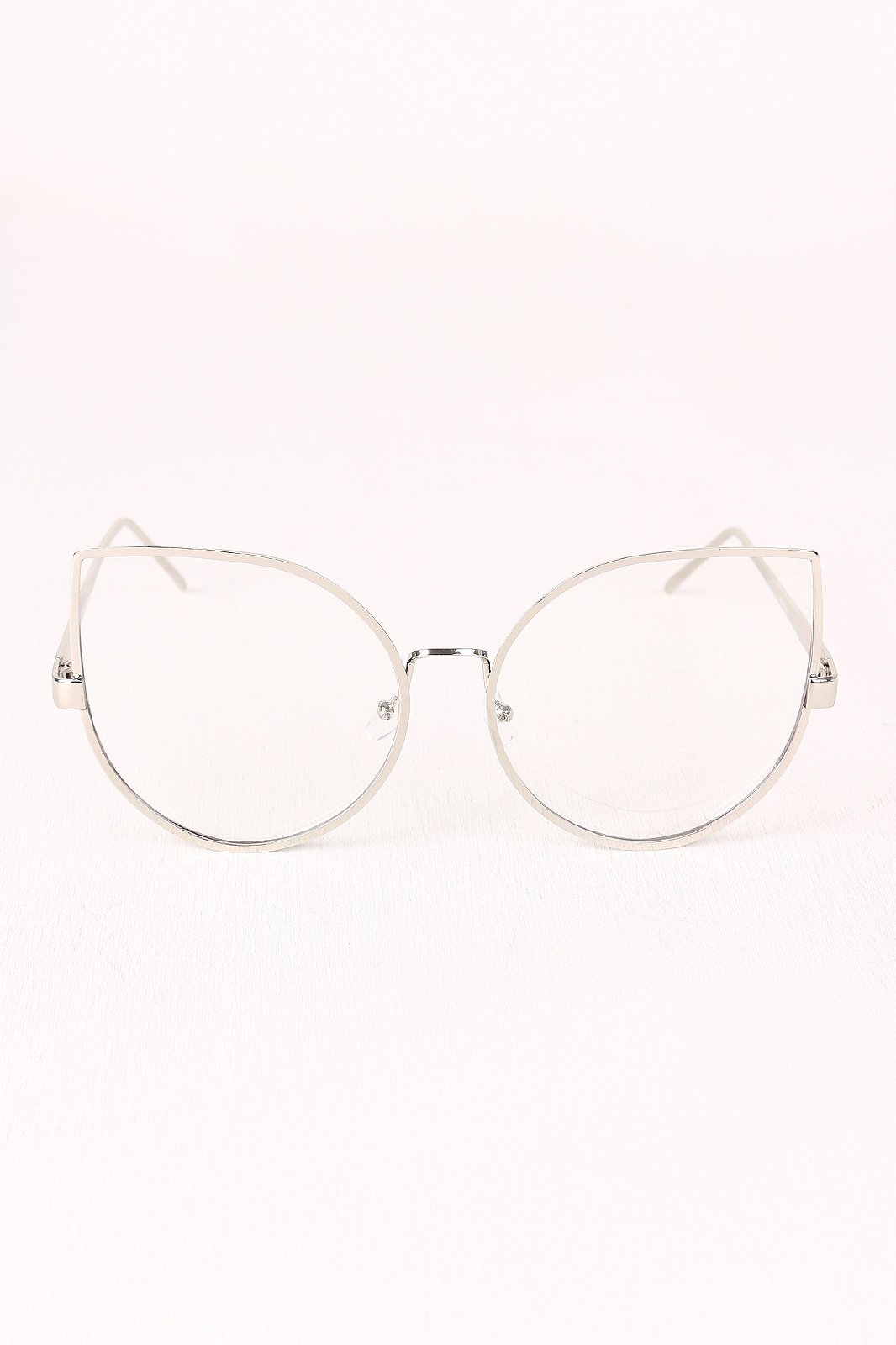 Oversized Clear Lense Cat Eye Glasses