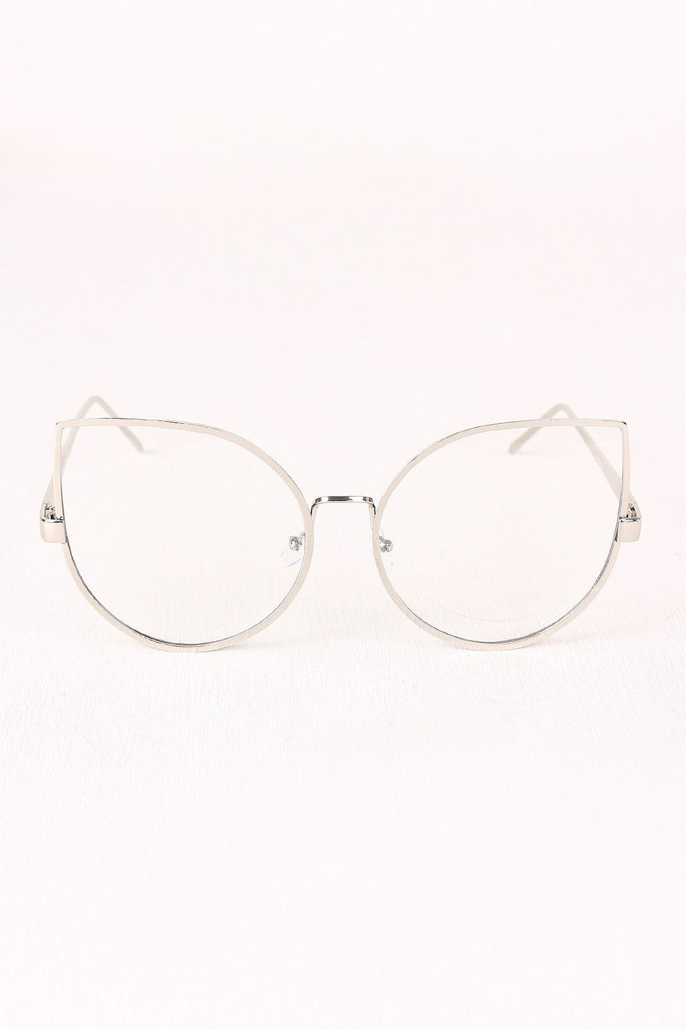 Oversized Clear Lense Cat Eye Glasses