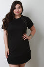 Raglan Seam Lace-Up T-Shirt Dress
