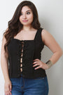Corset Lace Up Visible Seam Top