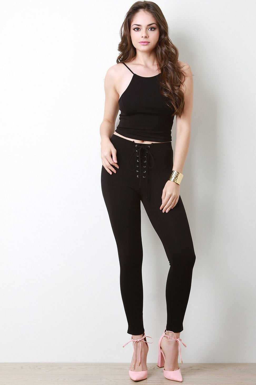 Round Neck Jersey Knit Sleeveless Crop Top