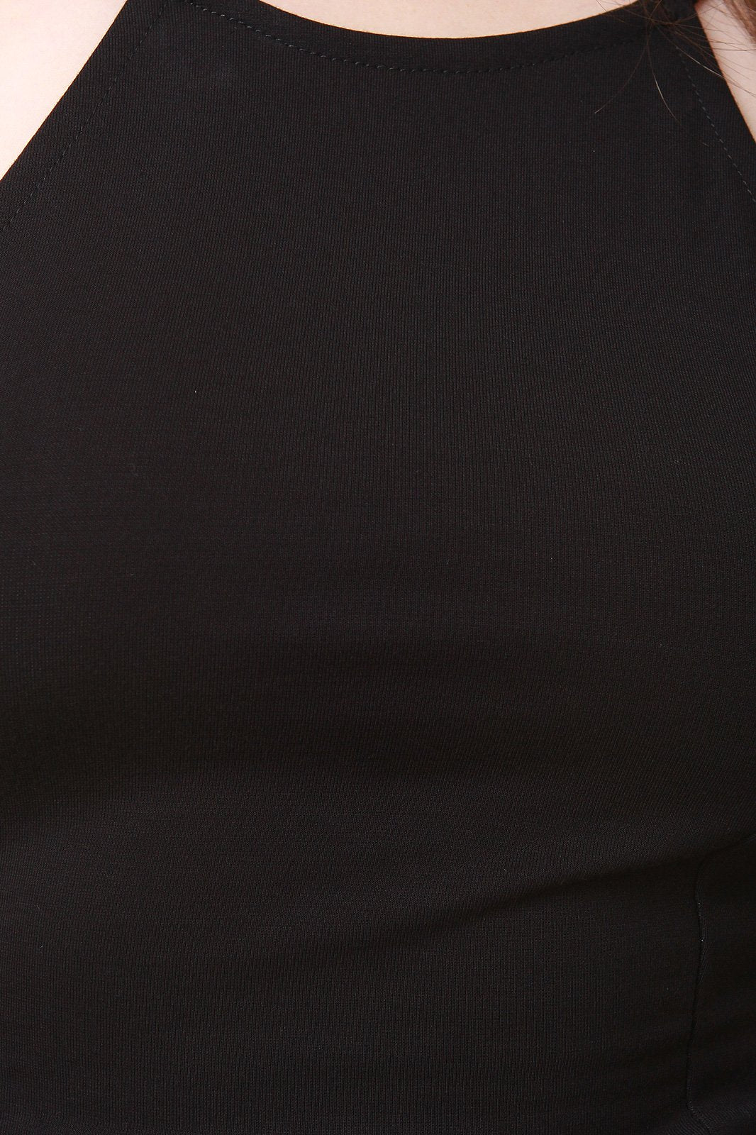 Round Neck Jersey Knit Sleeveless Crop Top