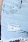 Hanging Pockets Distressed Denim Shorts
