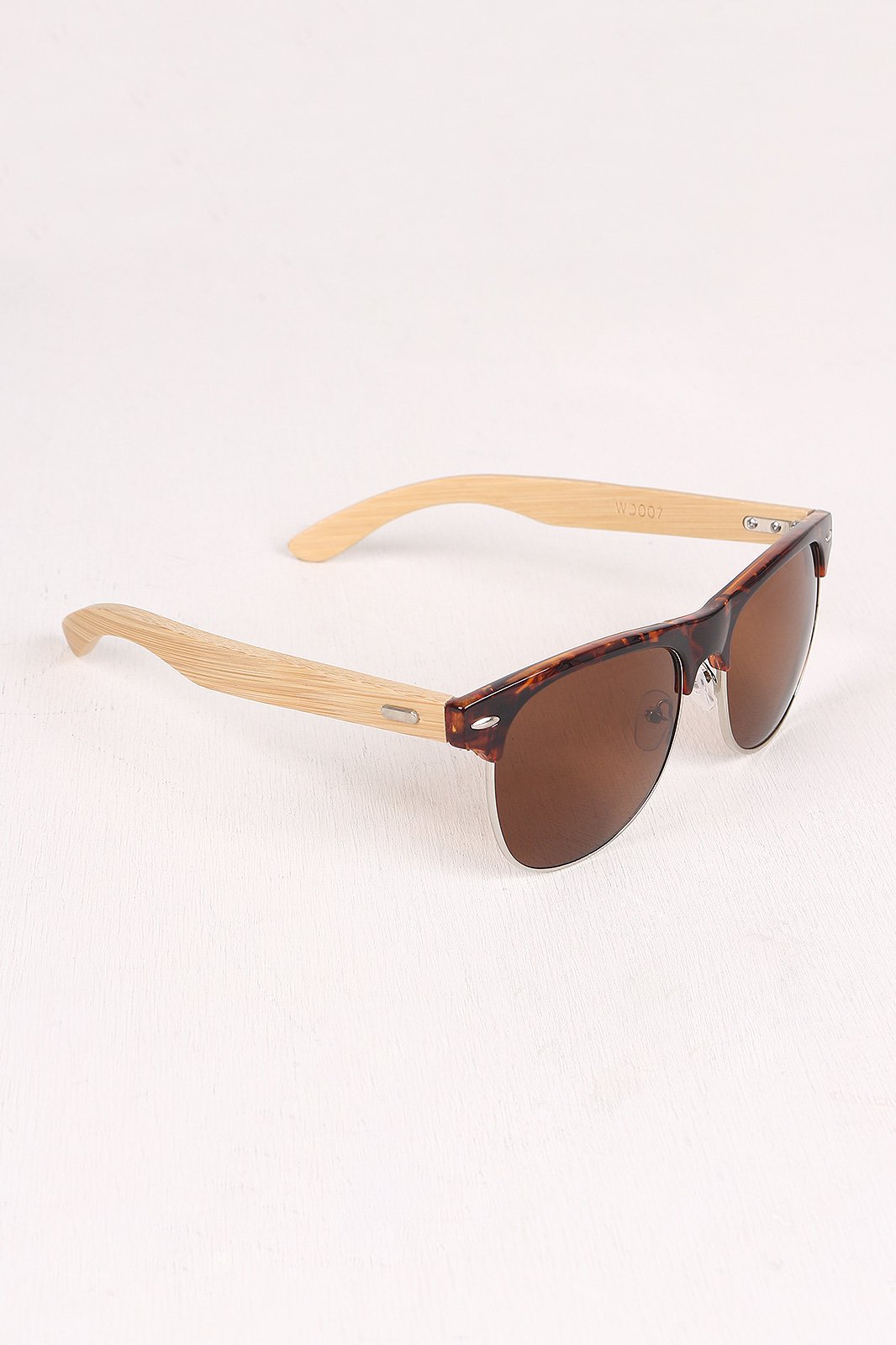 Wayfarer Faux Wooden Arms Sunglasses