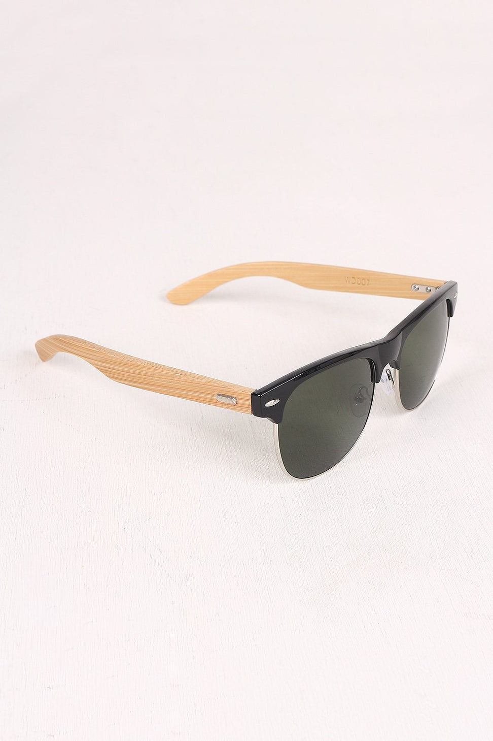 Wayfarer Faux Wooden Arms Sunglasses