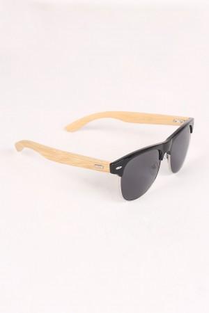Wayfarer Faux Wooden Arms Sunglasses