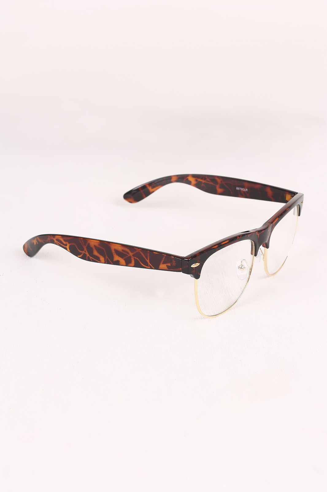 Clear Lens Semi-Rimless Wayfarer Glasses
