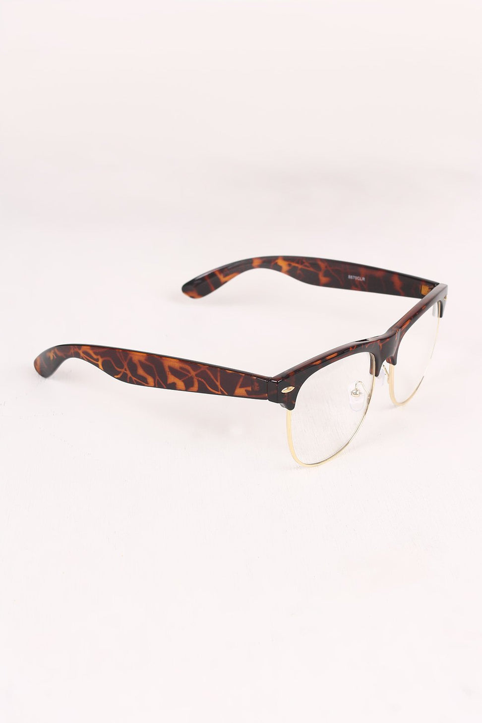 Clear Lens Semi-Rimless Wayfarer Glasses