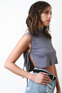 Simple Sleeveless Open Side Crop Top