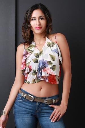 Etched Triangle Pattern Double Buckle Belt