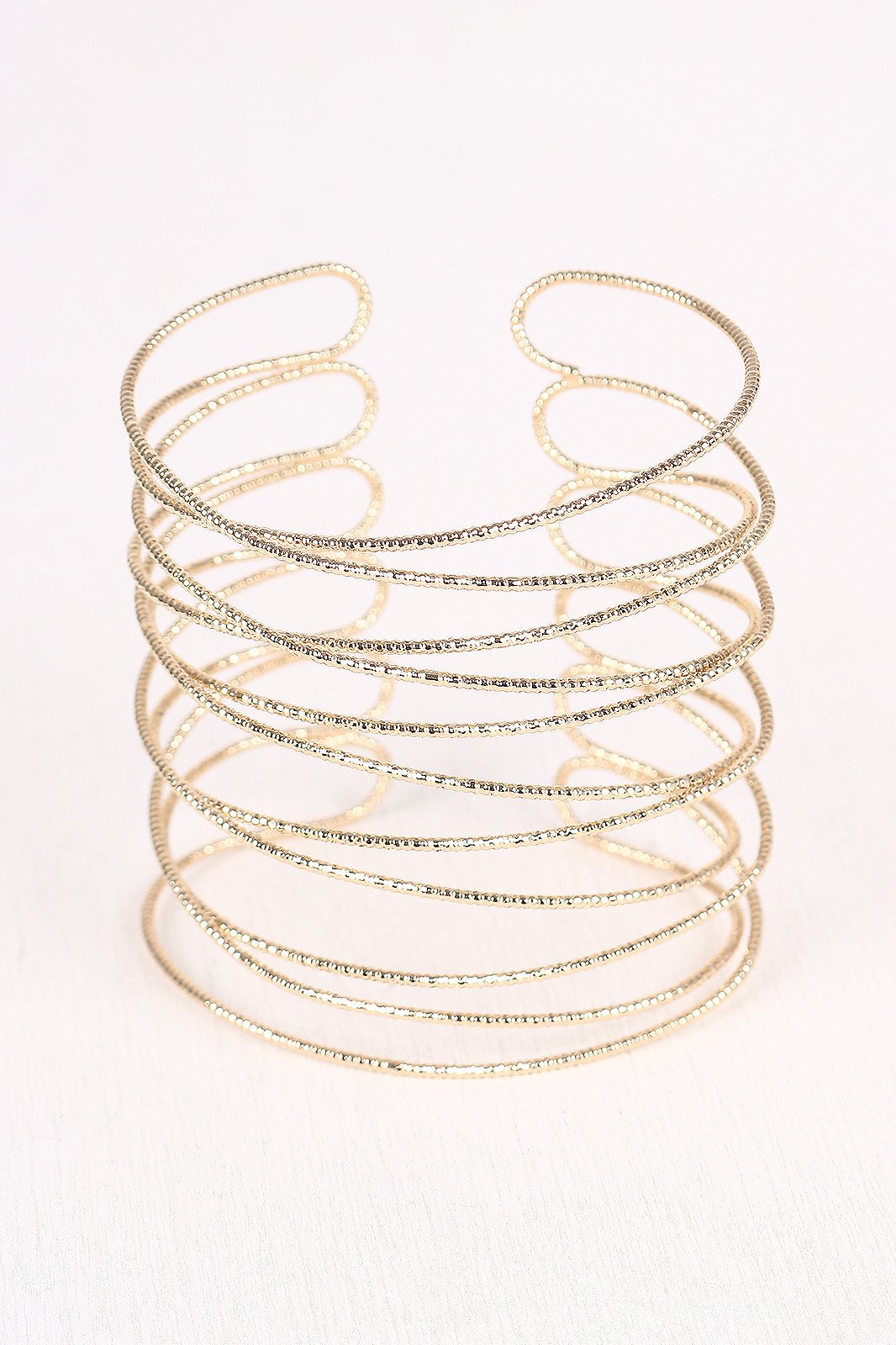 Overlapping Crisscross Cuff Bracelet