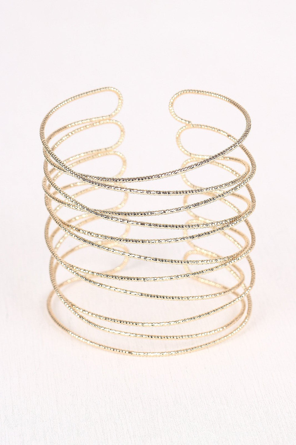 Overlapping Crisscross Cuff Bracelet