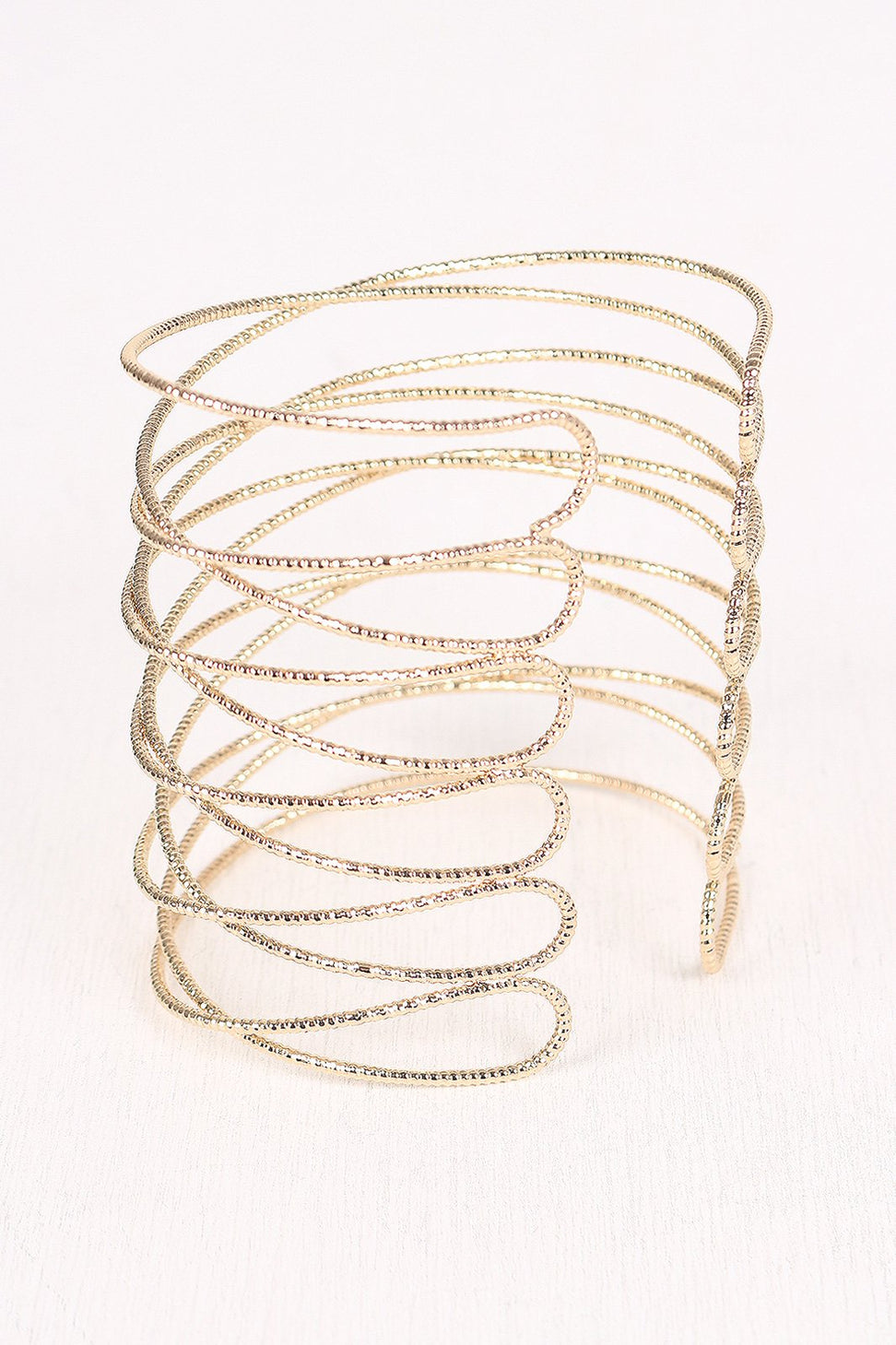 Overlapping Crisscross Cuff Bracelet