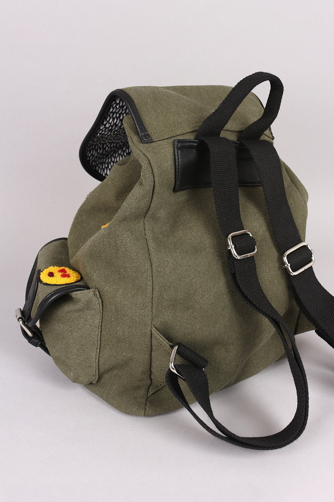 Multi Patches Canvas Drawstring Backpack - NoveltyOne