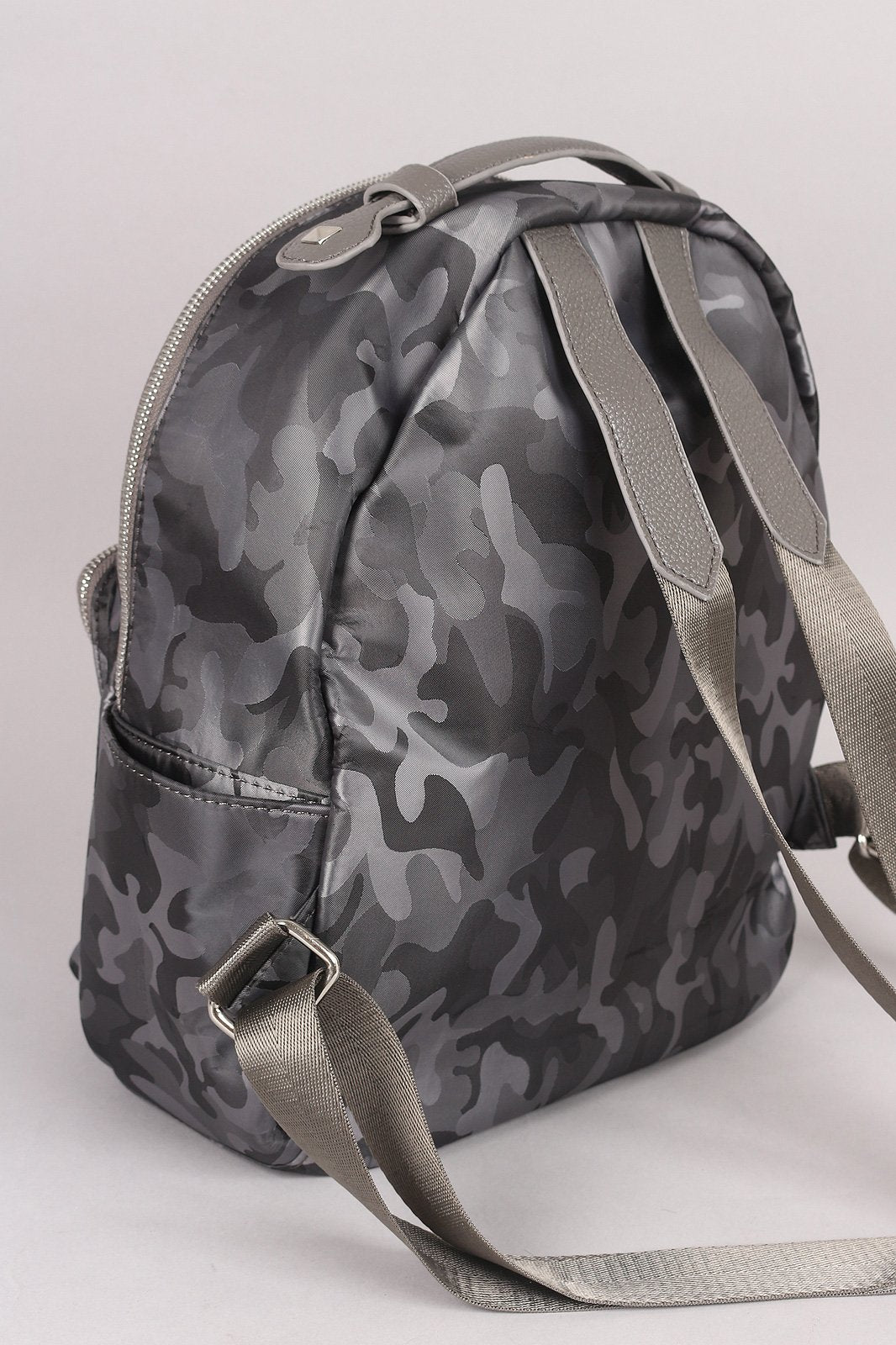 Textured Camouflage Studded Backpack