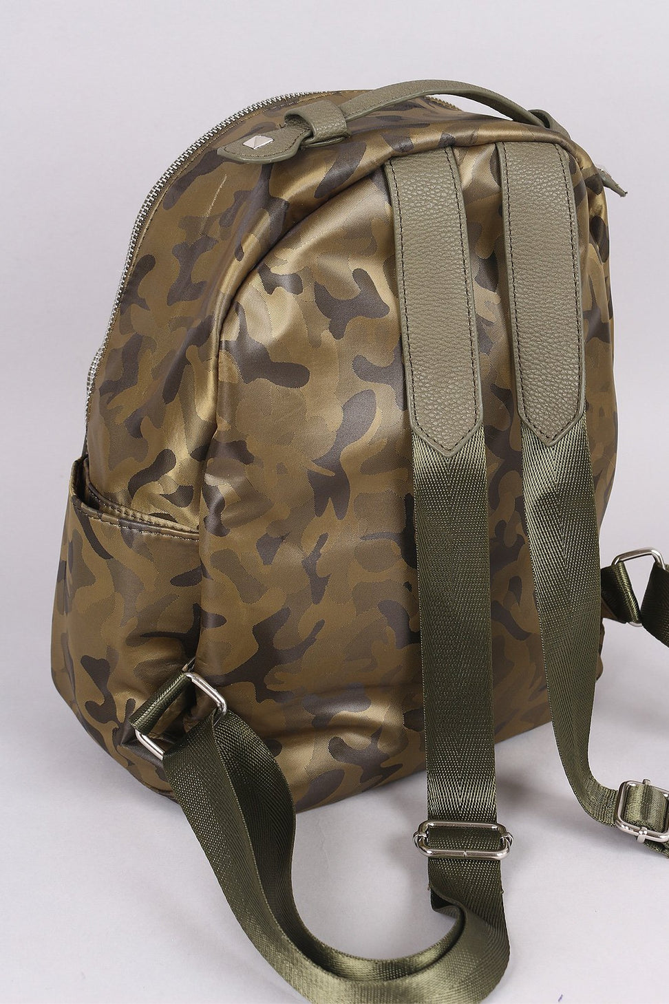 Textured Camouflage Studded Backpack