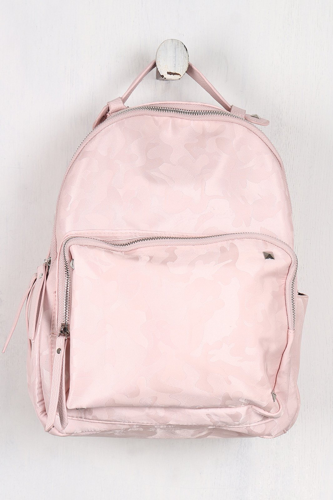 Textured Camouflage Studded Backpack