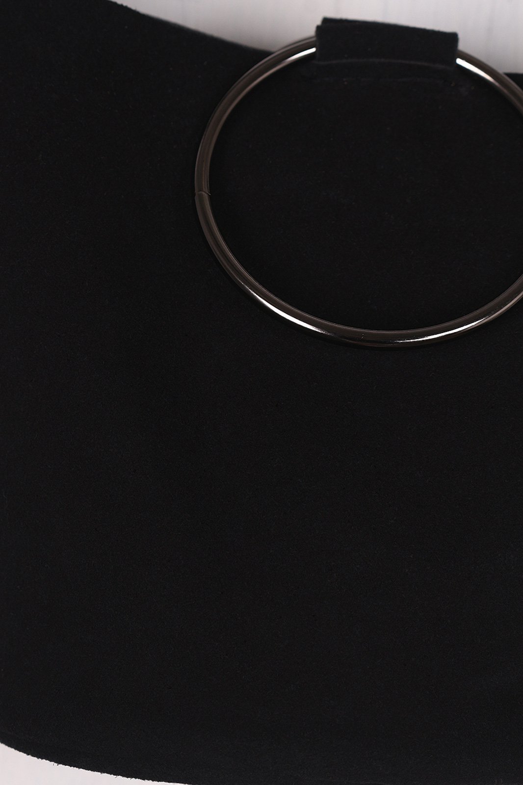 Vegan Nubuck Hoop Accent Crossbody Bag