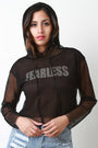 Fearless Fishnet Mesh Crop Hoodie - NoveltyOne