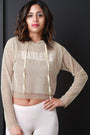 Fearless Fishnet Mesh Crop Hoodie - NoveltyOne