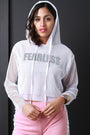 Fearless Fishnet Mesh Crop Hoodie - NoveltyOne