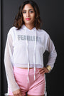 Fearless Fishnet Mesh Crop Hoodie - NoveltyOne