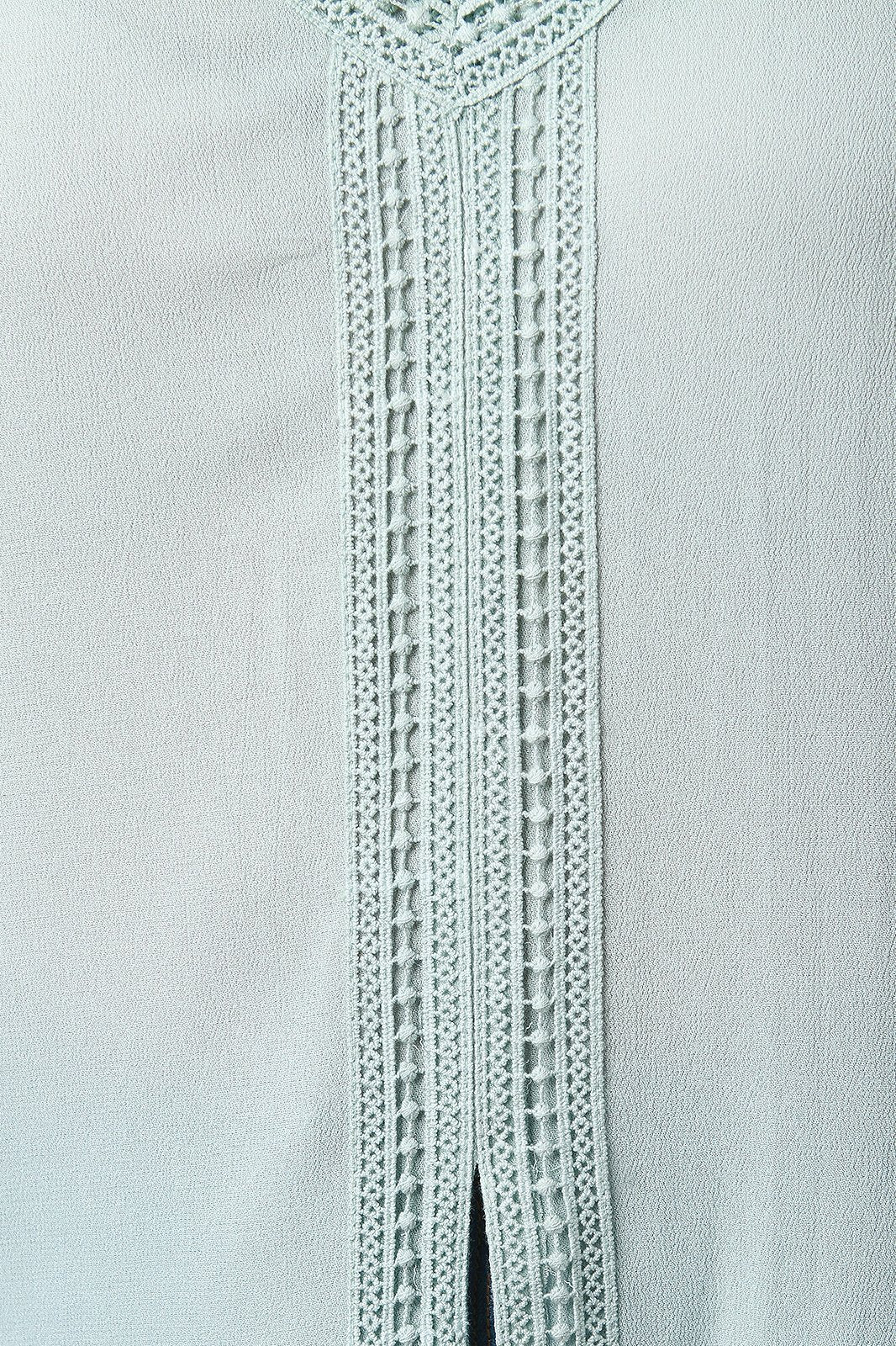 Cold Shoulder Crisscross Back Crochet Slit Maxi Top