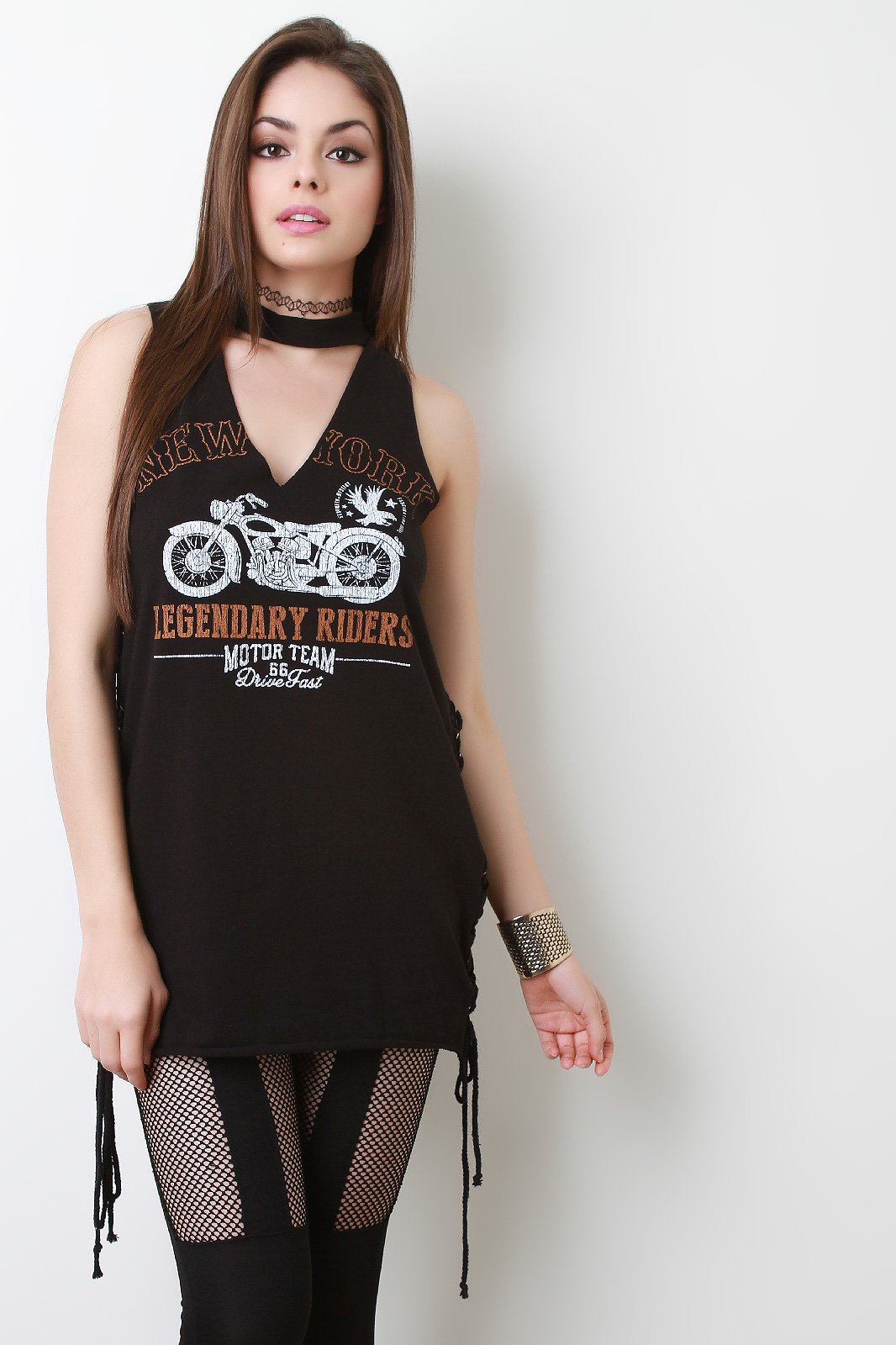 Legendary Riders Side Lace Choker Top