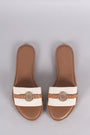 Bamboo Canvas Coin Ornament Slide Sandal