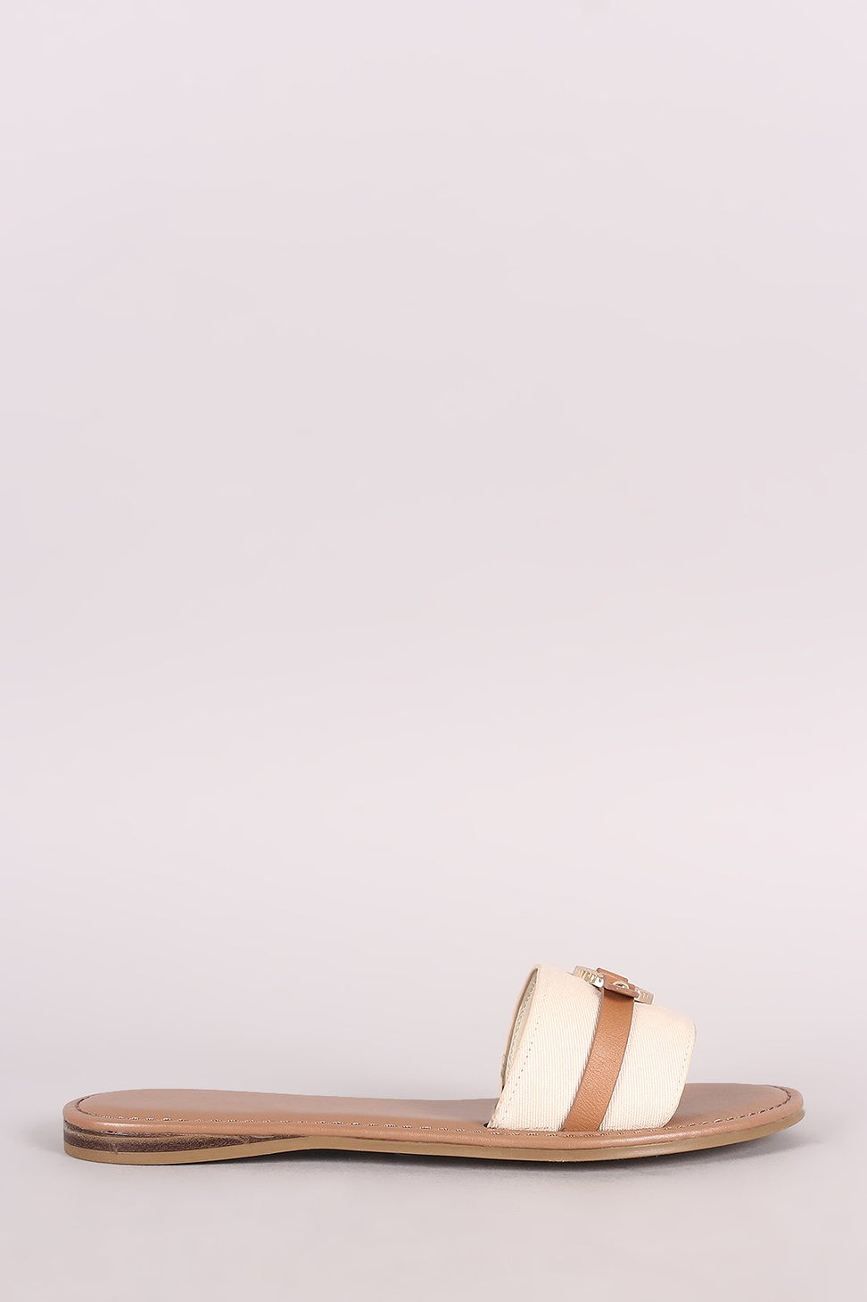 Bamboo Canvas Coin Ornament Slide Sandal