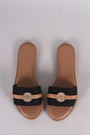 Bamboo Canvas Coin Ornament Slide Sandal