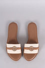 Bamboo Canvas Coin Ornament Slide Sandal