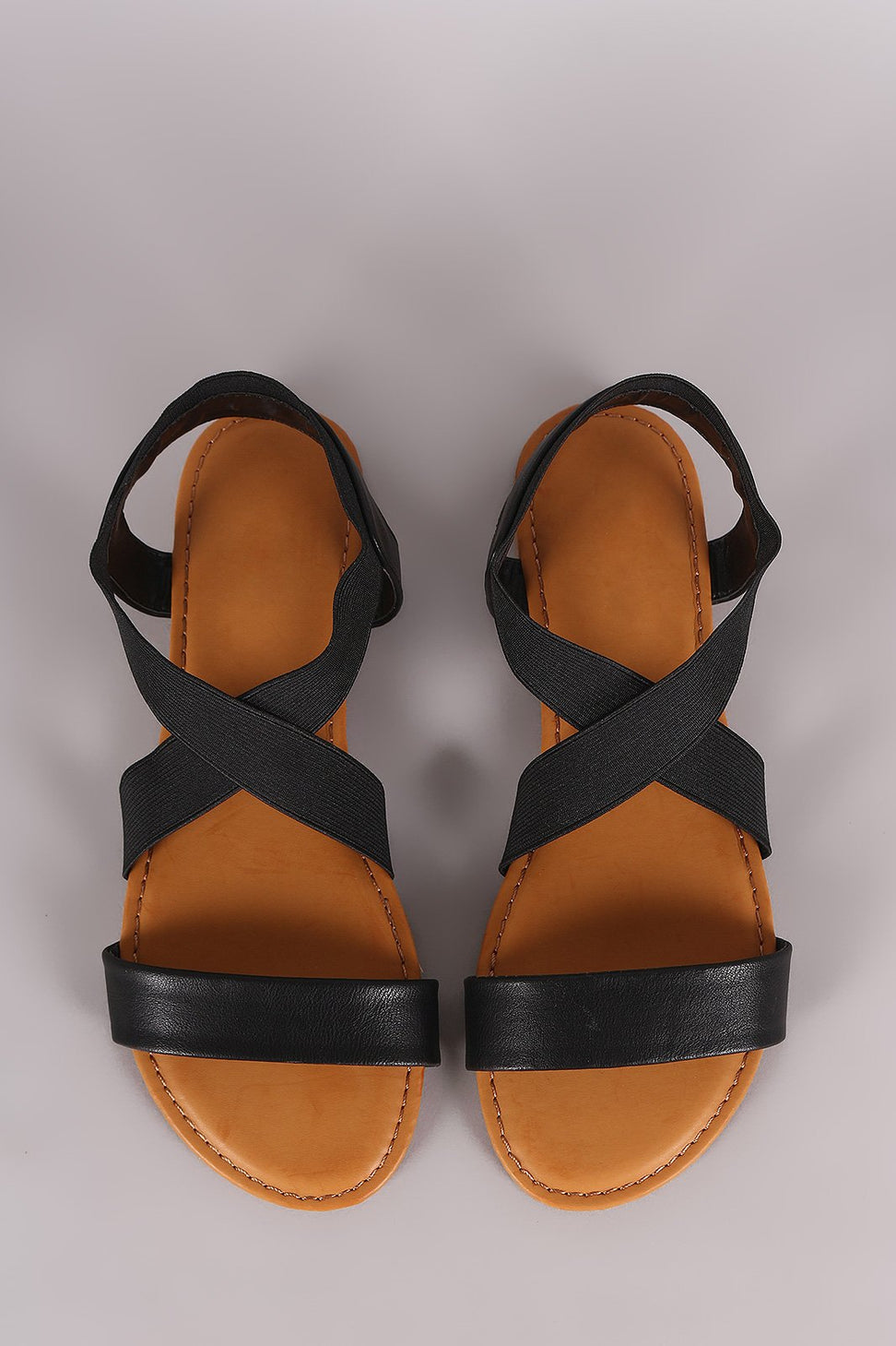 Bamboo Elasticized Cross Band Flat Sandal