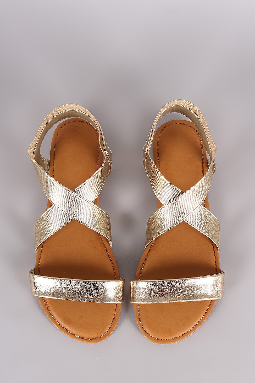 Bamboo Elasticized Cross Band Flat Sandal