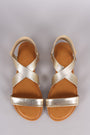 Bamboo Elasticized Cross Band Flat Sandal