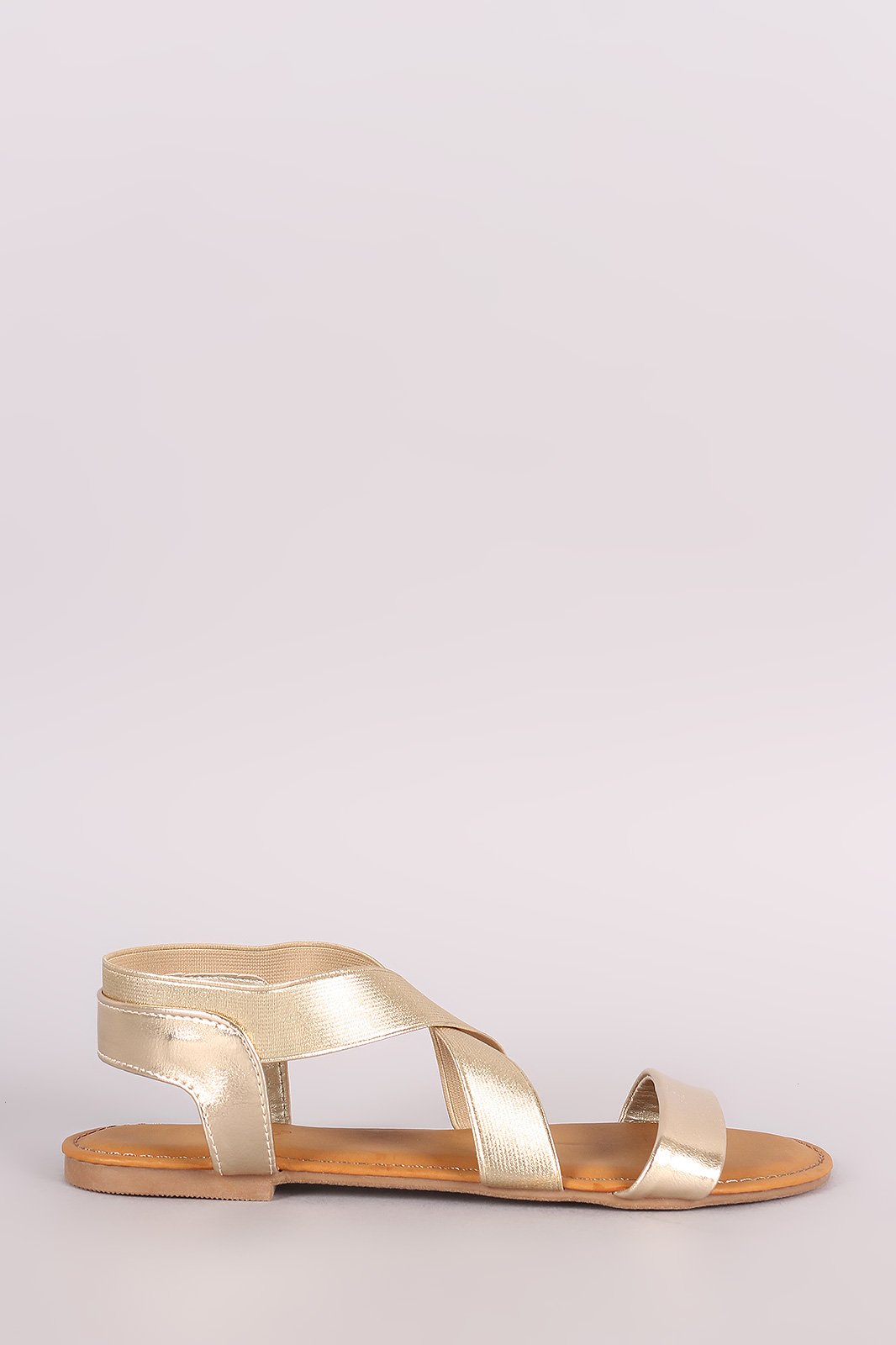 Bamboo Elasticized Cross Band Flat Sandal