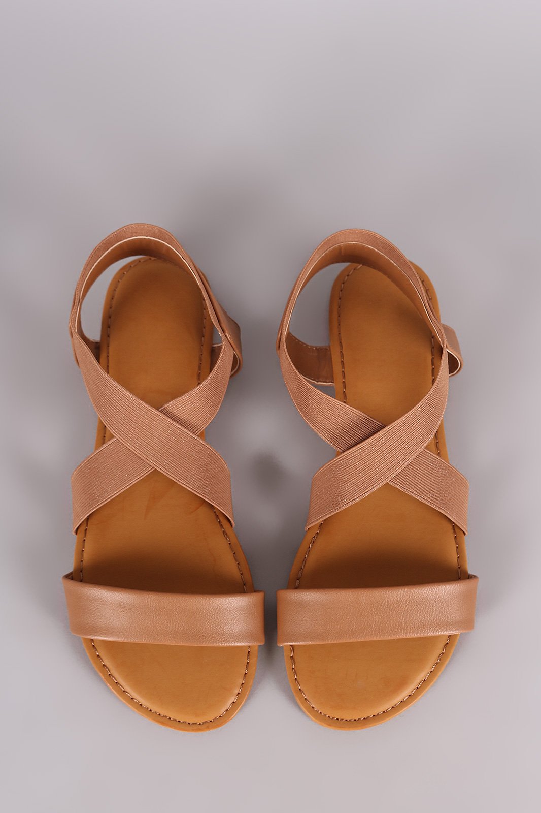 Bamboo Elasticized Cross Band Flat Sandal