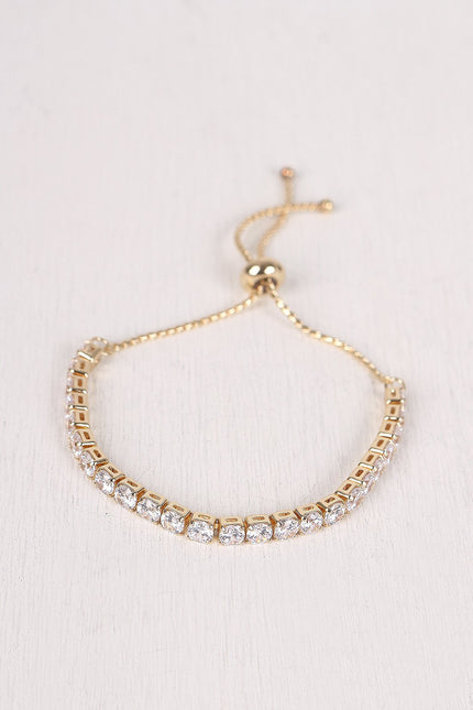 Cubic Zirconia Pull Tie Bracelet